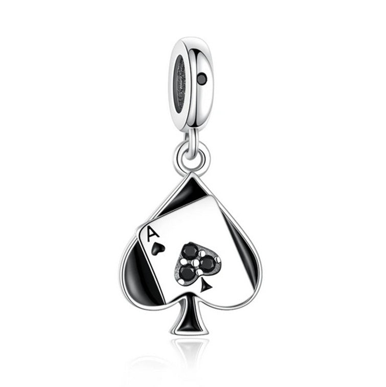S925 Sterling Silver Spade Ace of Hearts Cards Charm Pendant - AVILIA Designs