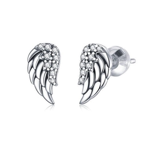 SOLID Sterling Silver Sweet Angel Wing Stud Earrings  - AVILIA Designs