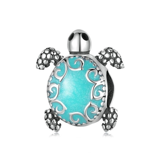 SOLID Sterling Silver Oceanic Aqua Vintage Sea Turtle Charm  - AVILIA Designs