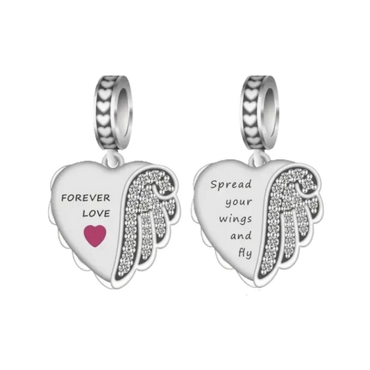 S925 Sterling Silver Angel Forever Love Memorial Loss Charm Pendant - AVILIA Designs