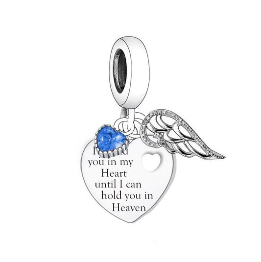 S925 Silver Memorial I'll Hold You in my Heart Loss Heart Charm Pendant - AVILIA Designs