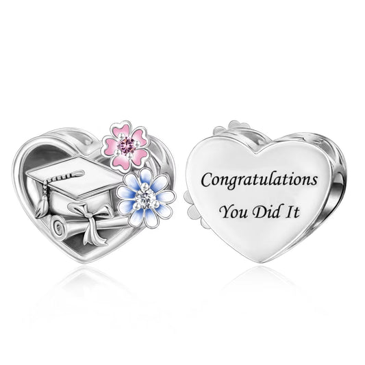 S925 Sterling Silver Graduation Scroll Congratulations Charm - AVILIA Designs