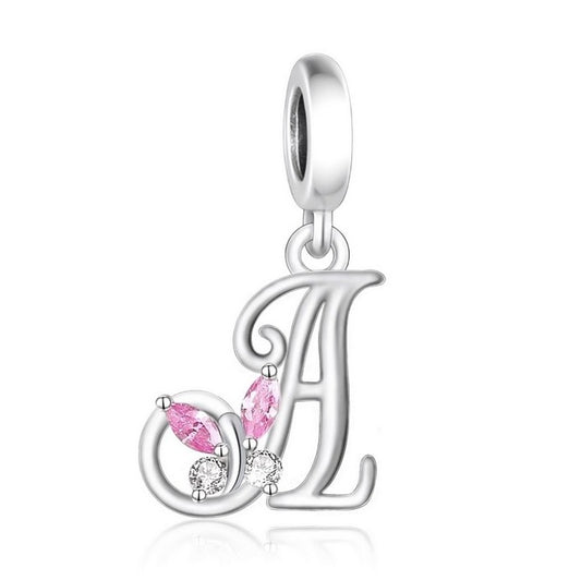 S925 Sterling Silver Cursive Letter A Alphabet Charm Pendant - AVILIA DESIGNS