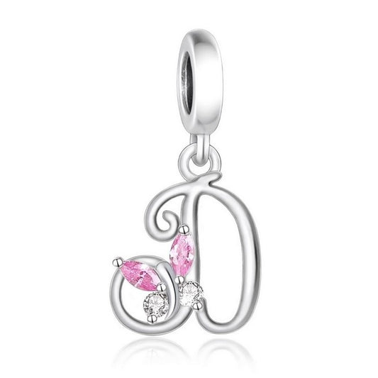 S925 Sterling Silver Cursive Letter D Alphabet Charm Pendant - AVILIA DESIGNS