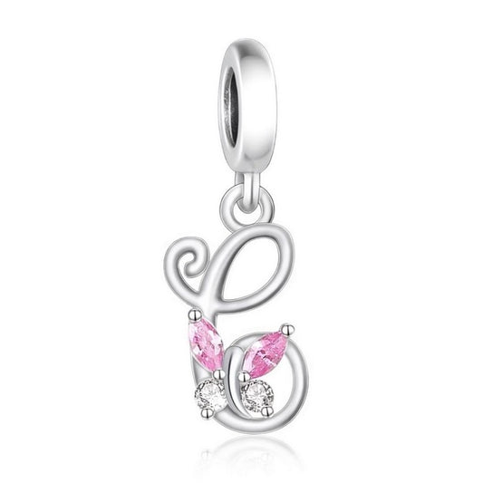 S925 Sterling Silver Cursive Letter C Alphabet Charm Pendant - AVILIA DESIGNS