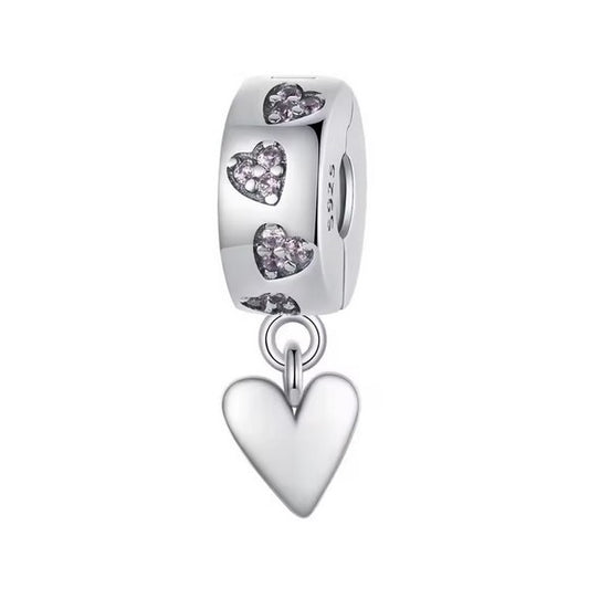 SOLID Sterling Silver TRAIL OF LOVE Heart Clip Charm - AVILIA Designs
