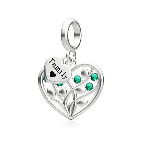 S925 Sterling Silver Mini Heart Family Tree Charm Pendant  - AVILIA Designs