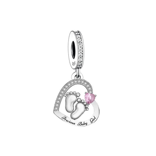 S925 Solid Sterling Silver Newborn Precious Baby Girl Charm Pendant  - AVILIA Designs