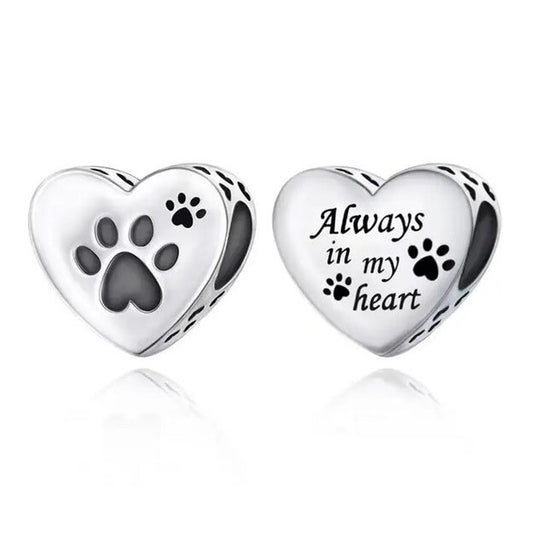 SOLID Sterling Silver Always in My Heart Pet Paw Cat Dog  - AVILIA Designs