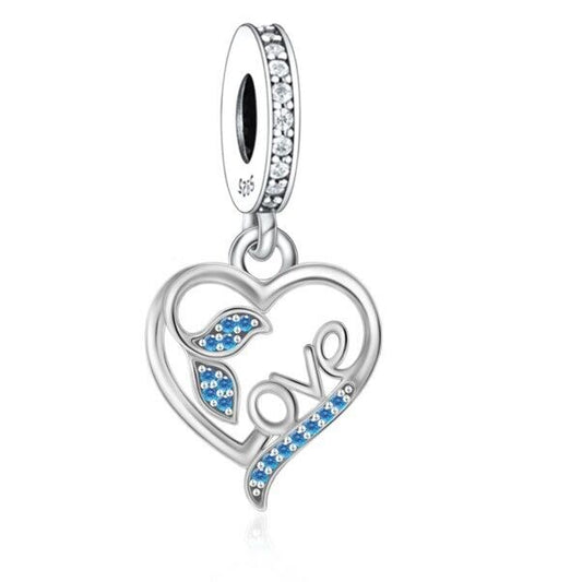 S925 Silver Ocean Ocean Love Dolphin Charm Pendant  - AVILIA Designs
