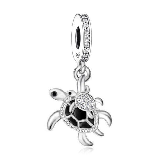 SOLID Sterling Silver Mother Baby Child Ocean Sea Turtle Charm Pendant - AVILIA Designs