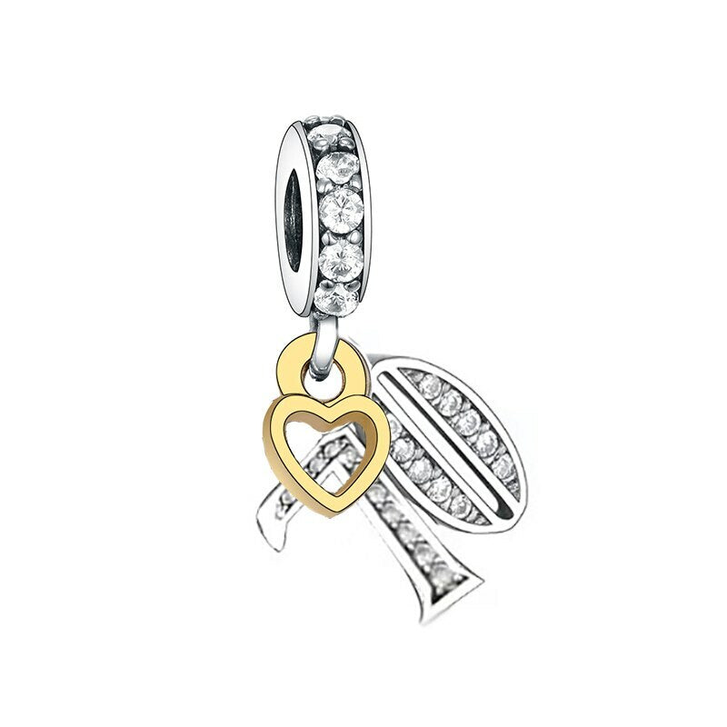 S925 Silver & Gold Pl Hanging 70th Milestone Birthday Charm Pendant - AVILIA Designs