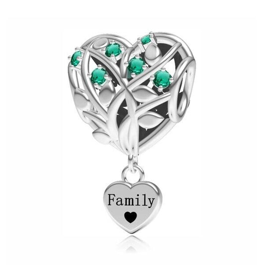 S925 Sterling Silver Open Heart Family Tree Charm Pendant  - AVILIA Designs