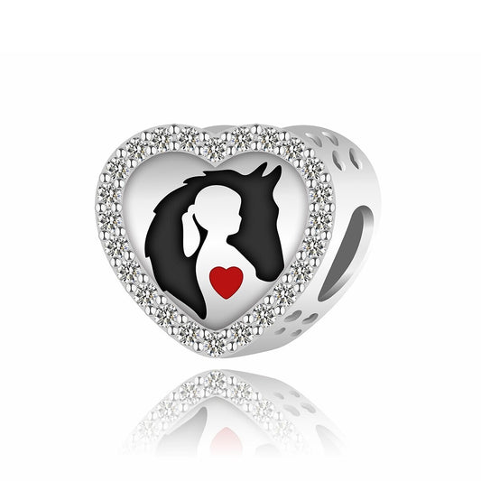 S925 Sterling Silver Horse Pony & Girl Best Friends Charm  - AVILIA Designs