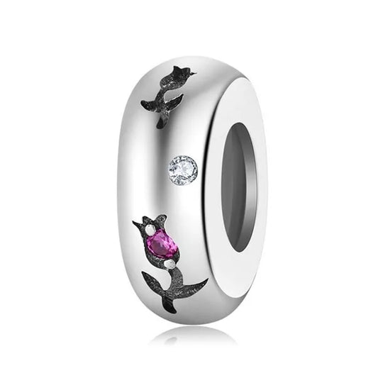 SOLID Sterling Silver Non-slip Tulip Flower Spacer Charm - AVILIA Designs