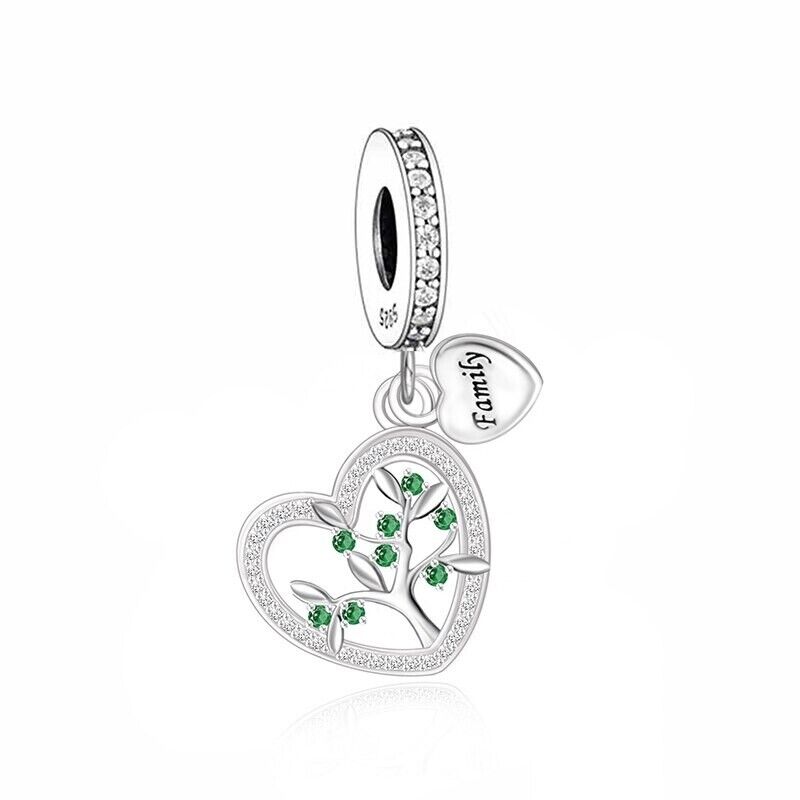 SOLID Sterling Silver Colourful Family Tree of Life Charm Pendant - AVILIA Designs