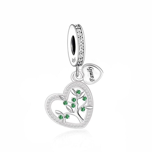 SOLID Sterling Silver Colourful Family Tree of Life Charm Pendant - AVILIA Designs