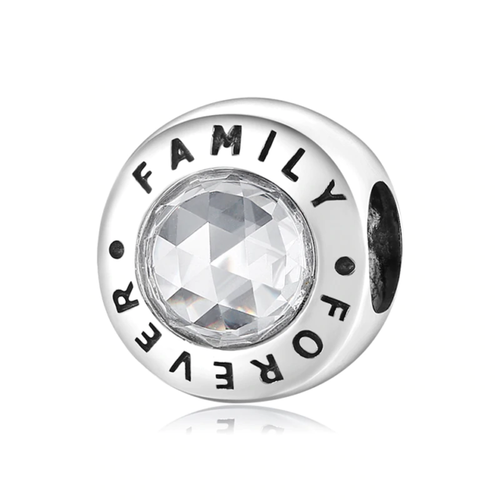 SOLID Sterling Silver Round FAMILY FOREVER Heritage Charm - AVILIA Designs