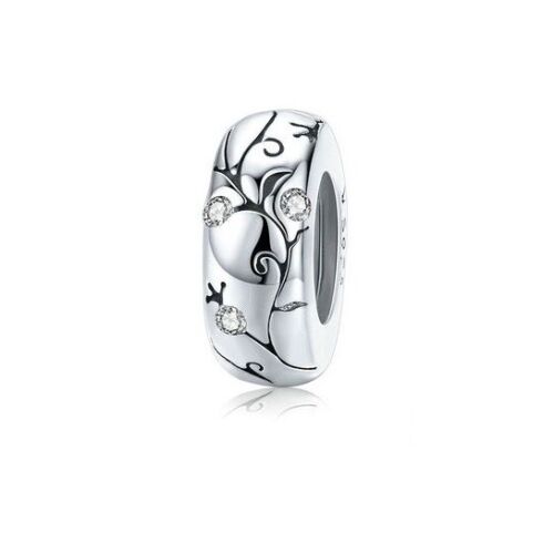 SOLID Sterling Silver Silicone Spacer Sparkling Vine Charm  - AVILIA Designs