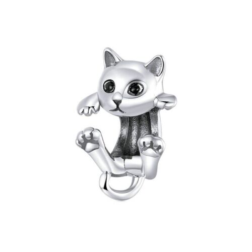 SOLID Sterling Silver Sweet Clinging Cat Kitten Charm  - AVILIA Designs
