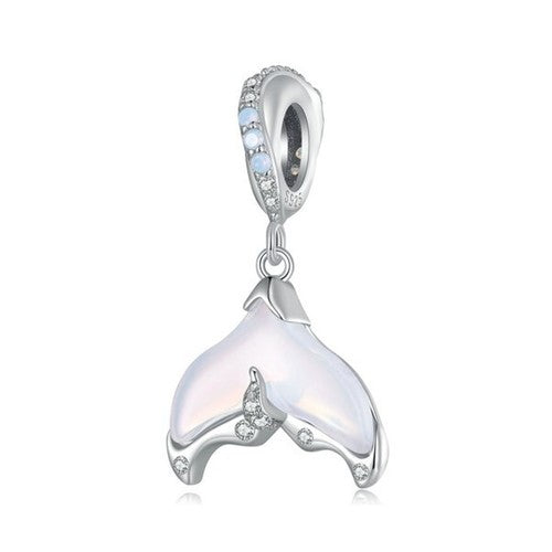 S925 Silver Ocean Whale Mermaid Opalescent Tail Charm Pendant - AVILIA Designs