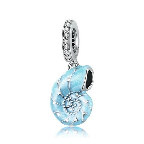 S925 Sterling Silver Seaside Seashell Ocean Charm Pendant  - AVILIA Designs