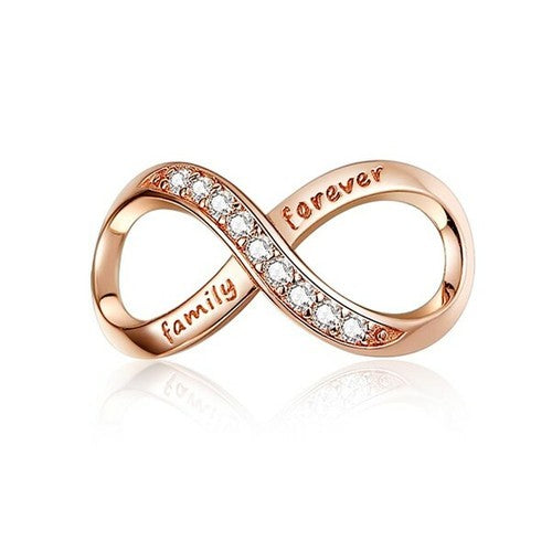 SOLID Sterling Silver Rose Gold Infinity Family Forever Charm - AVILIA Designs