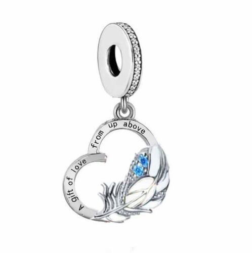 SOLID S925 Silver A Gift of Love From Up Above Feather Charm Pendant  - AVILIA Designs