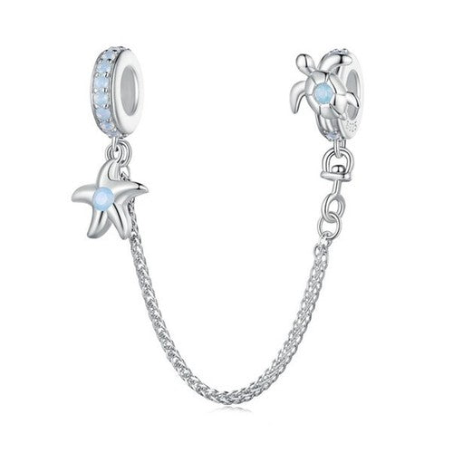 S925 Silver Opalescent Turtle Ocean Non-Slip Safety Chain - AVILIA Designs