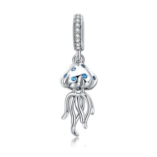 S925 Silver Ocean Sparkly Jellyfish Charm Pendant  - AVILIA Designs