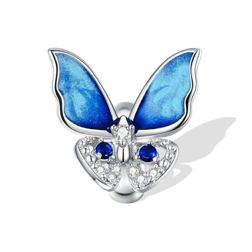Sterling Silver Non slip Spacer Sparkly Butterfly Charm  - AVILIA Designs