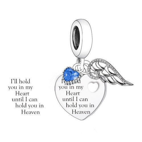 S925 Silver Memorial I'll Hold You in my Heart Loss Heart Charm Pendant - AVILIA Designs