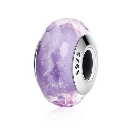 Sterling Silver Lavender Purple Faceted Murano Glass Charm - AVILIA Designs