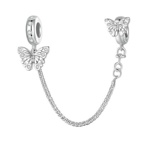 S925 Sterling Silver Butterfly Non-slip Safety Chain Charm  - AVILIA Designs