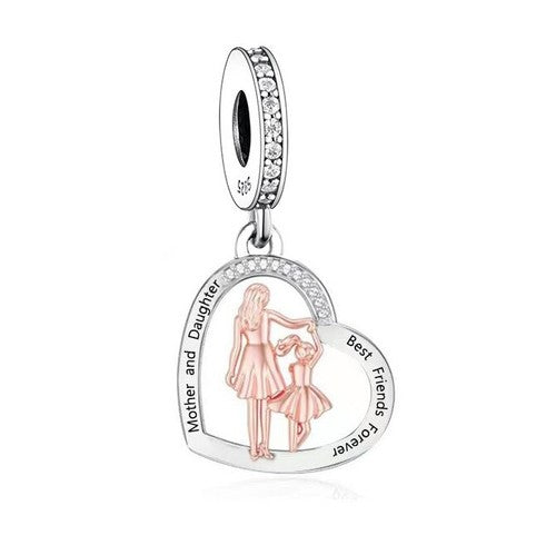 S925 Silver & Rose Gold Mother & Daughter Best Friends Charm Pendant - AVILIA Designs