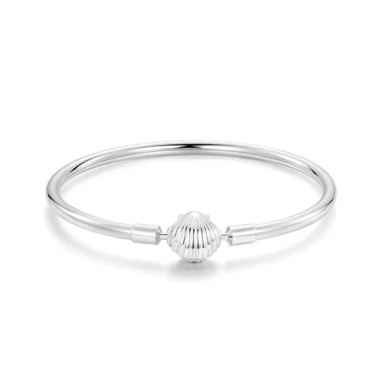 Sterling Silver S925 Oceanic Theme Shell 19cm Charm Bangle - AVILIA Designs